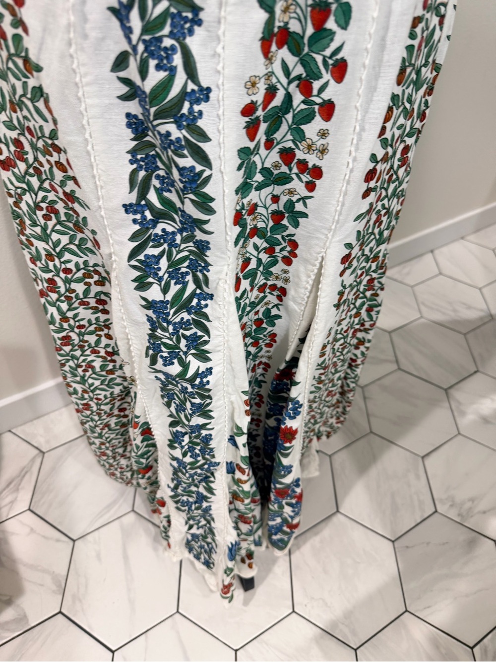 FARM Rio White Maxi Dress with Red & Green Floral Embroidery - Picture 3 of 9